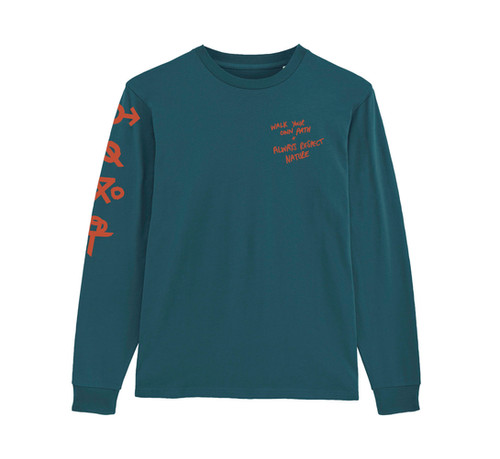 Otso Hobo Code Long Sleeve T-Shirt | Teal & Copper