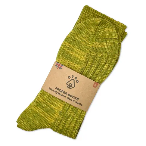 grass and lime green proper wool socks