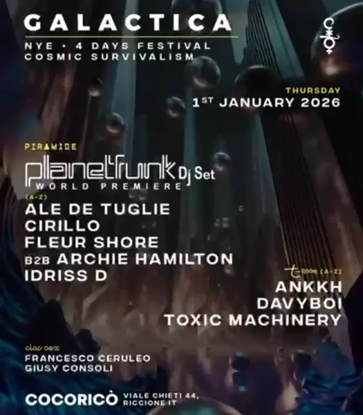 PlanetFunk Cocorico Riccione 01/01/2026