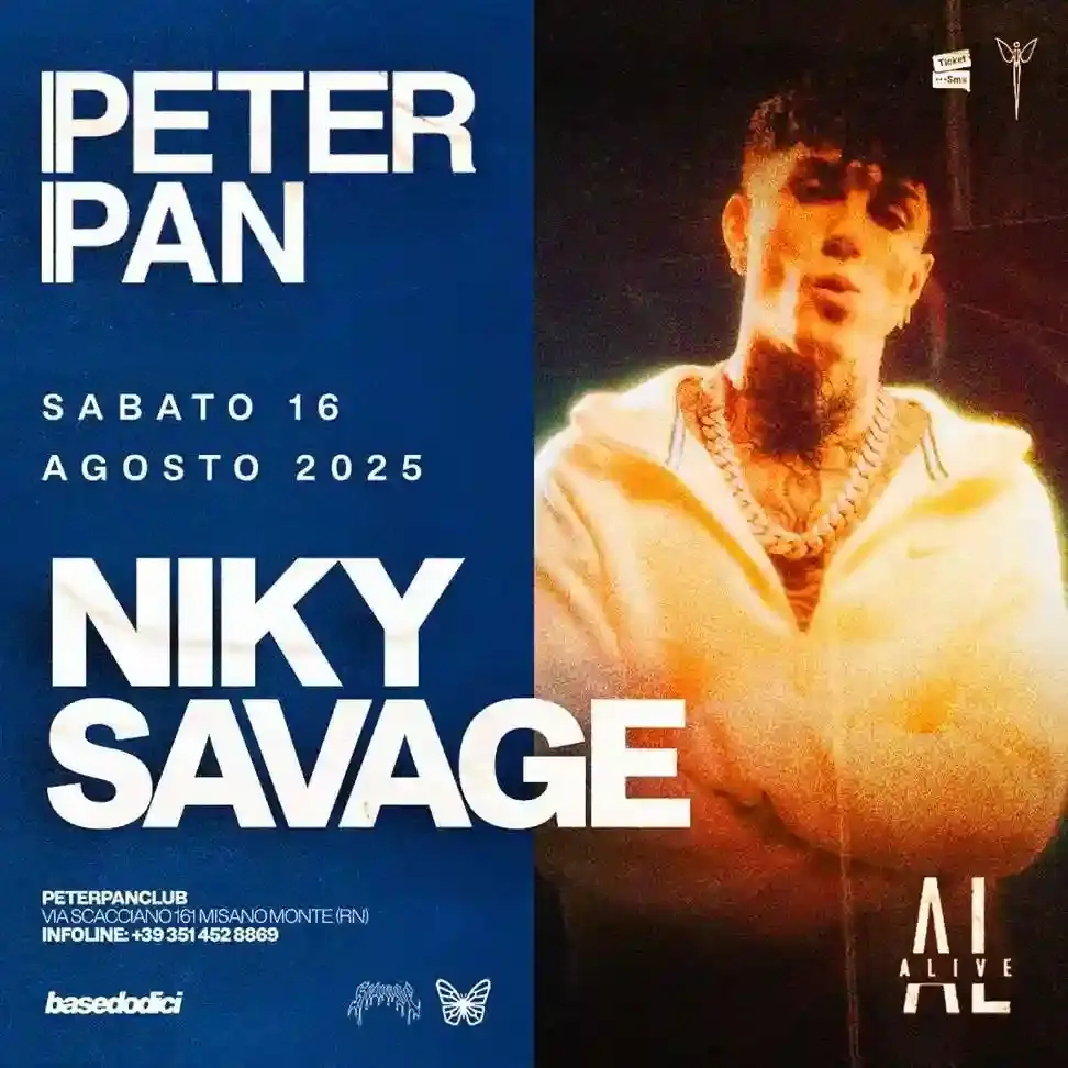 Niky Savage Peter Pan Riccione 16.08.25