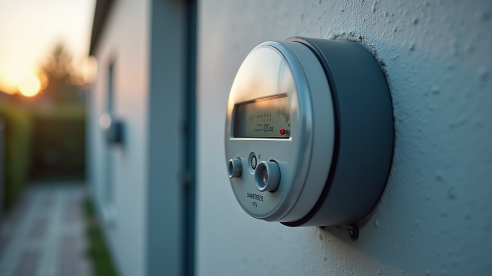 Close-up view of a smartmeter device installed on a wall