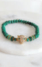 Bracelet Panthera Aurea en Malachite Naturelle – Signé Fanny