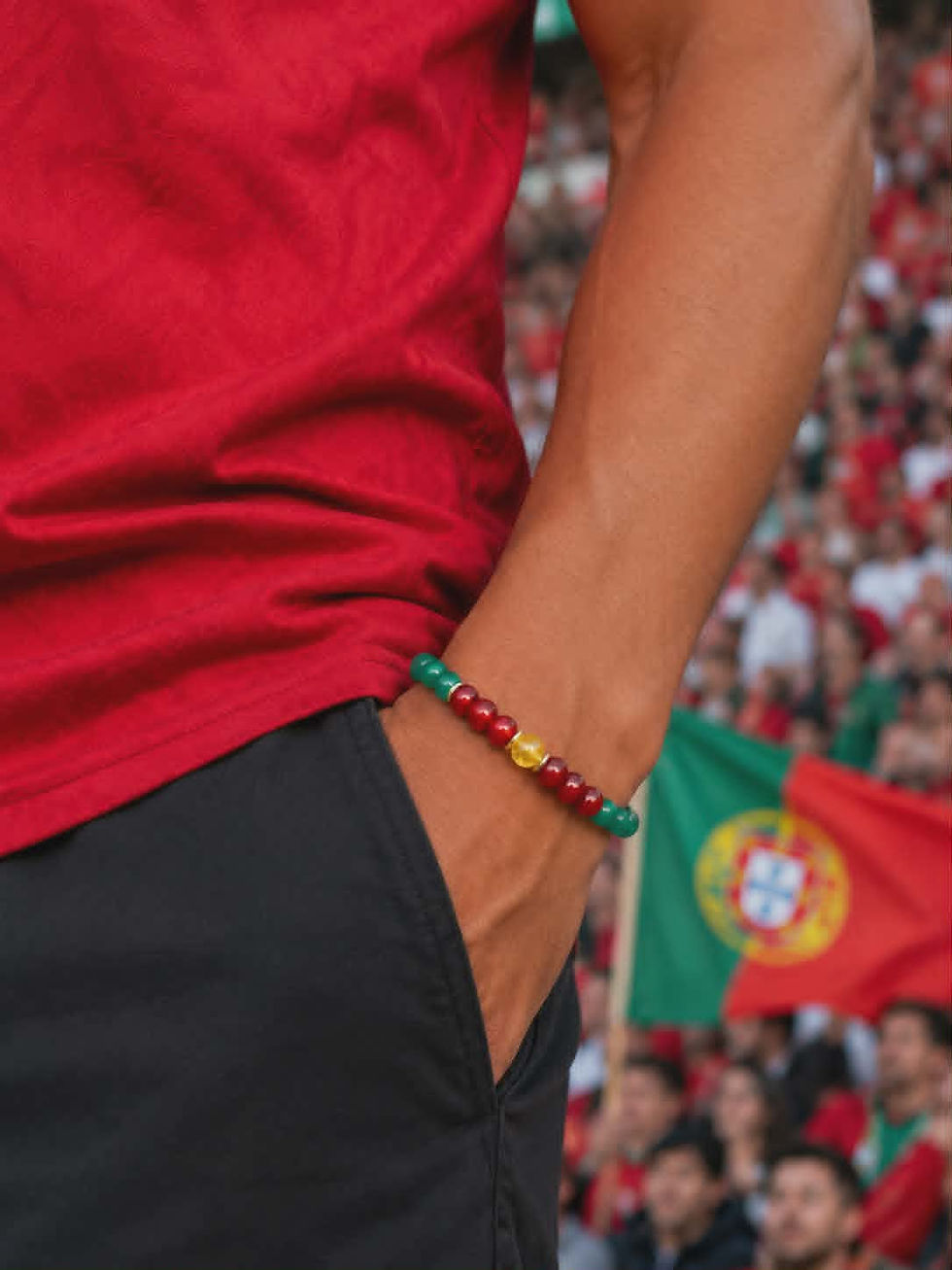 Miniature : Bracelet Luz de Portugal – Bracelet Football Portugal en Pierres Naturelles | Signé Fanny