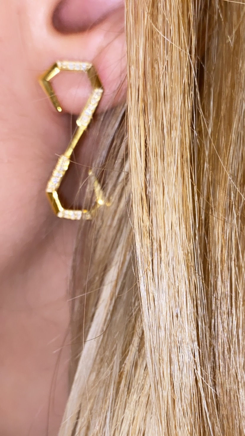 Thumbnail: 14K Infinity Earrings with Diamonds