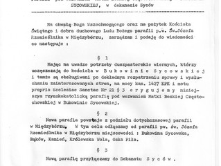 38 rocznica erygowania Parafii w Bukowinie Sycowskiej