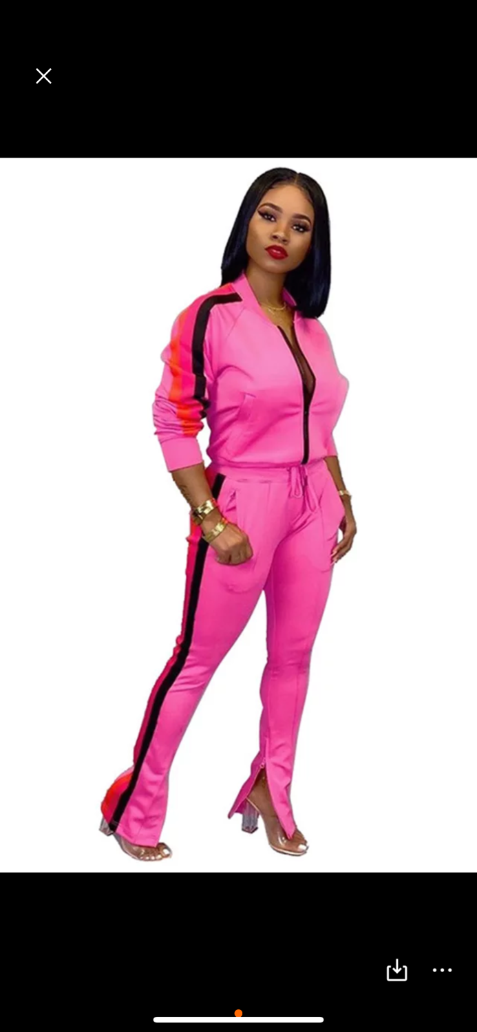 Thumbnail: Off shoulder sweatsuit 2 pieces outfit