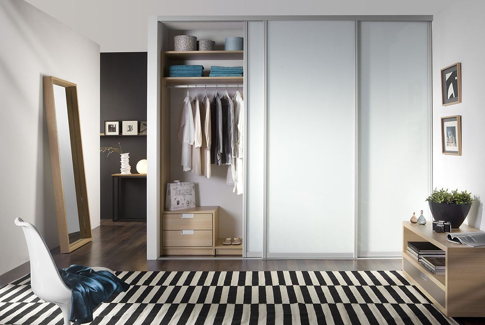 White Sliding Doors with a Silver finish track and frame_