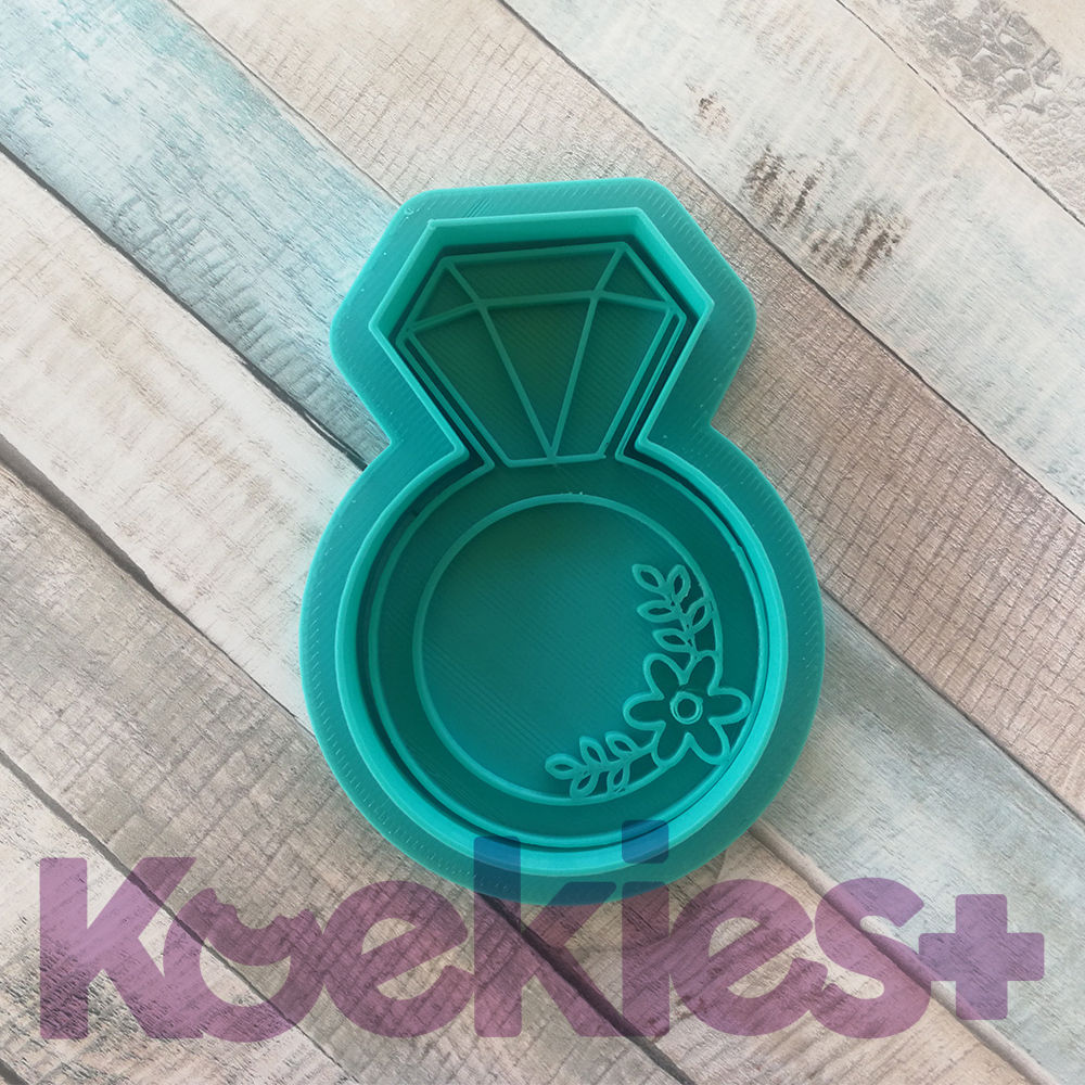 Floral Diamond Ring stamp cutter