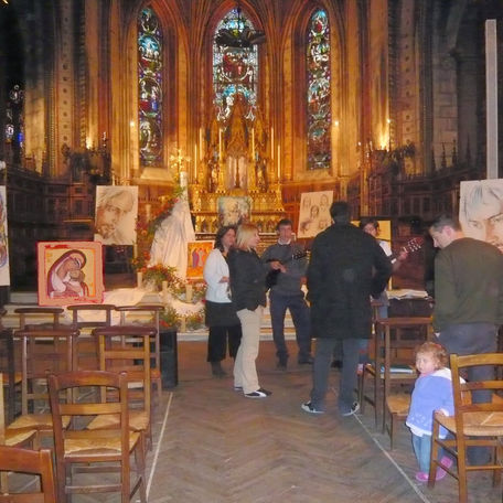 Artiste Peintre Marie-Hélène Almeida. Exposition. ​Eglise Saint Jean Baptiste Libourne