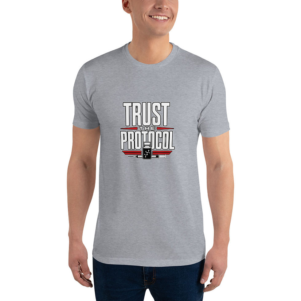 Thumbnail: TRUST THE PROTOCOL Men's Fitted Short Sleeve T-shirt