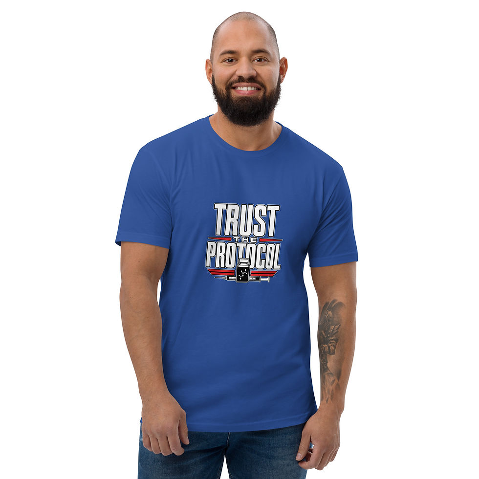 Thumbnail: TRUST THE PROTOCOL Men's Fitted Short Sleeve T-shirt