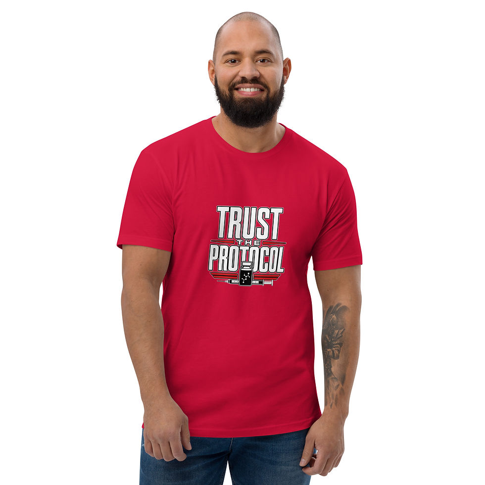 Thumbnail: TRUST THE PROTOCOL Men's Fitted Short Sleeve T-shirt