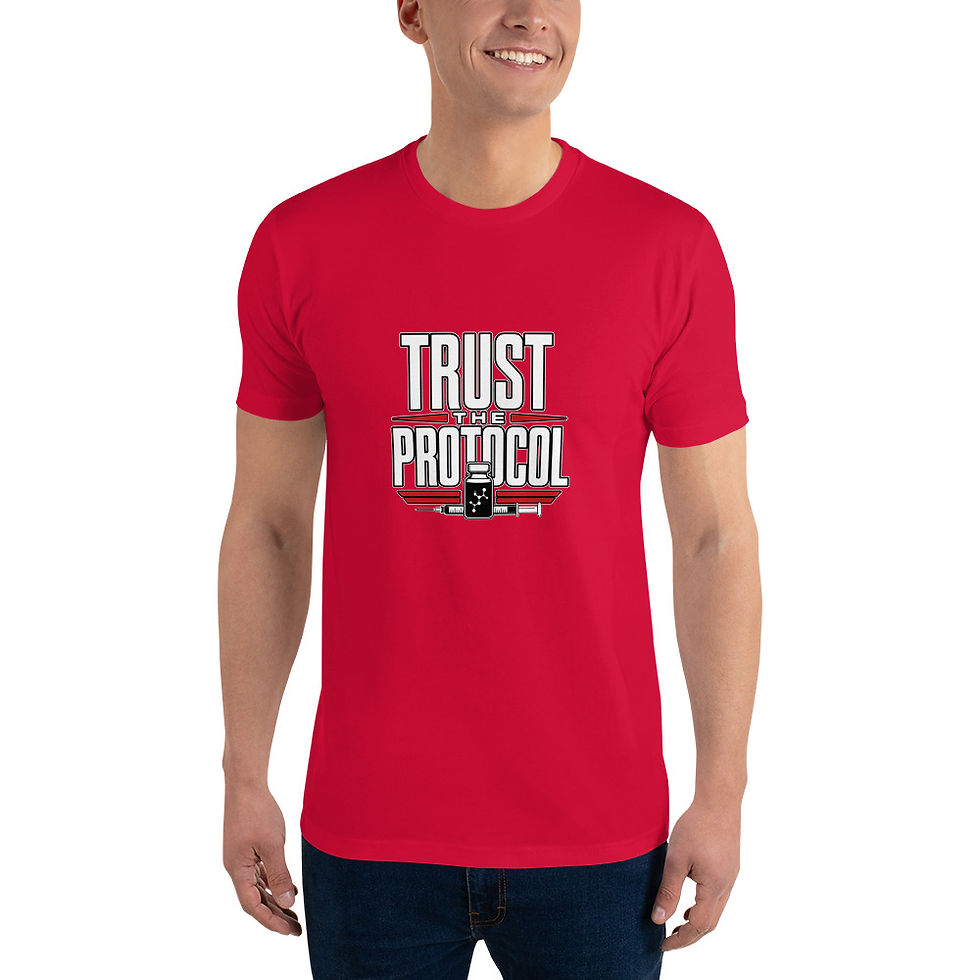 Thumbnail: TRUST THE PROTOCOL Men's Fitted Short Sleeve T-shirt