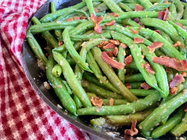 My fresh cooked Country Style Green Beans from frozen garden beans