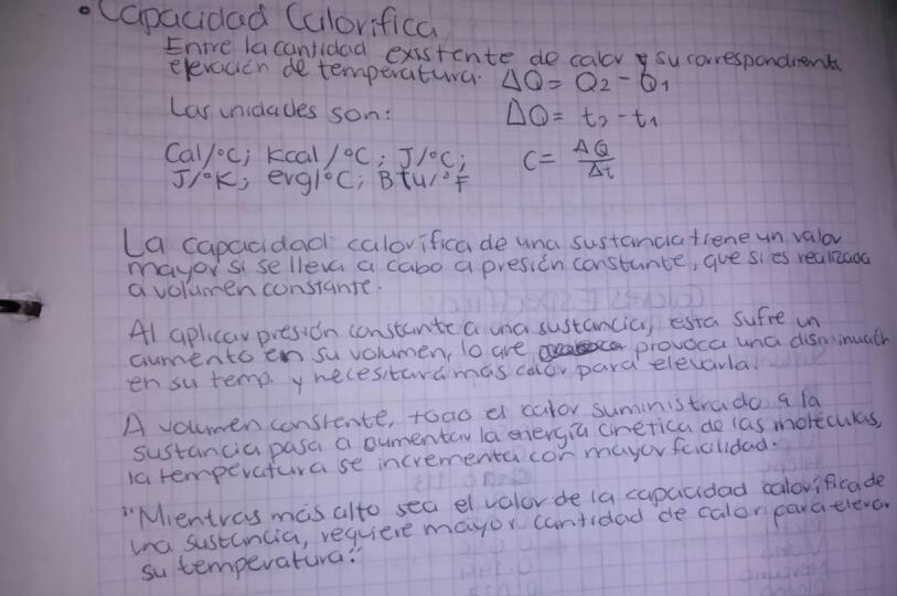 Apunte de Capacidad Calorífica.