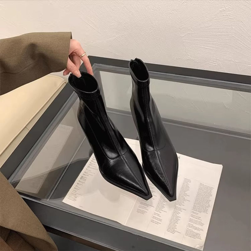 Thumbnail: 2025 New Women's Ankle Boots Sexy Pointed Toe Woman Short Boots Fashion Causal L