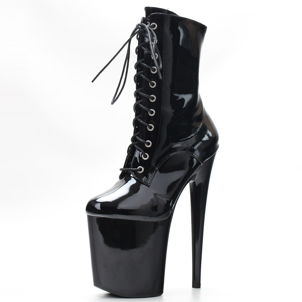 Thumbnail: Stripper 8" Platform Lace Up Pole Dance Ankle High Boots