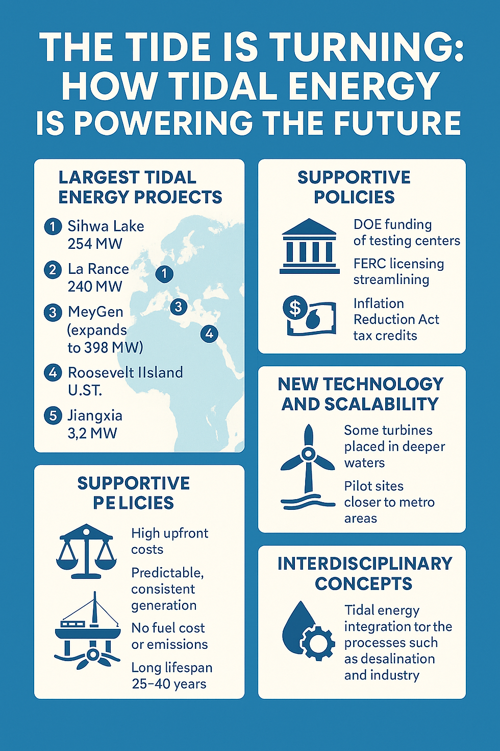 Tidal Energy Projects around the World - Infographic by ChatGPT
