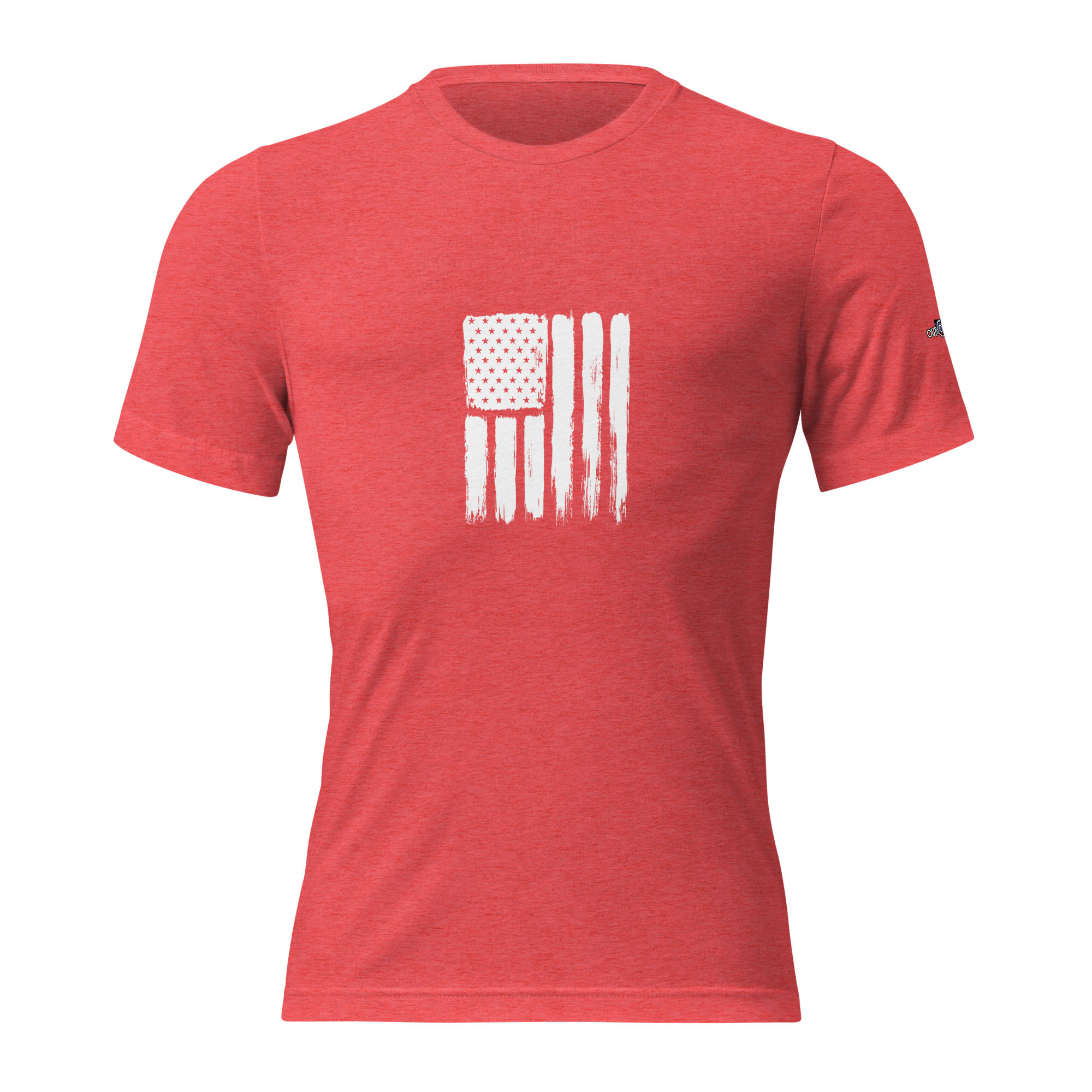 Patriotic American Flag, White, Distressed Style, Short sleeve t-shirt