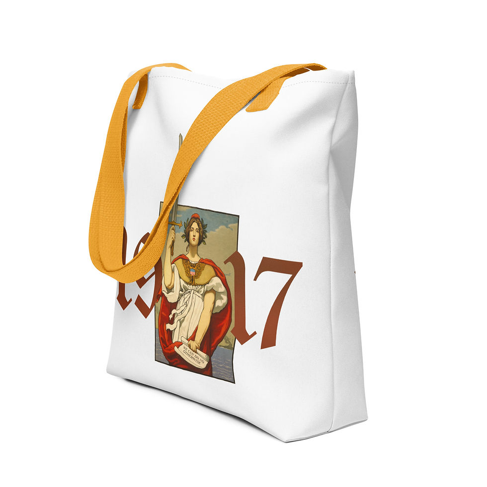 Thumbnail: 1917 Lady Columbia (Miss Columbia, Lady Liberty) Tote Bag, Original Art by Kenyon Cox, Navy, U.S.