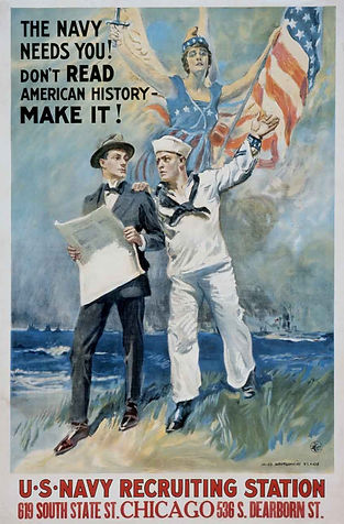 1917 - The Navy Needs You-Dont Read American History - Make It- WW1 Navy Recruitment poste