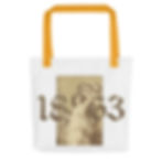 Thumbnail: 1863 Lady Columbia (Miss Columbia, Lady Liberty) Tote Bag, Yellow Handle