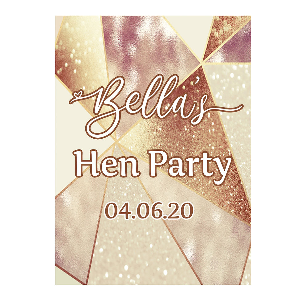 Thumbnail: 1 sheet of Geometric Bottle Labels - Champagne or Wine Hen Party Birthday
