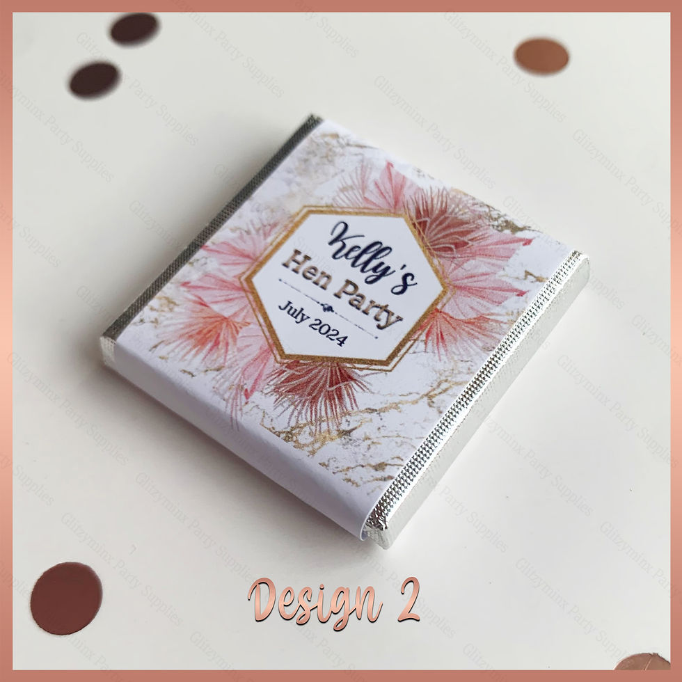 Thumbnail: Personalised Milk Chocolate Neapolitan Squares, Hen Birthday Party