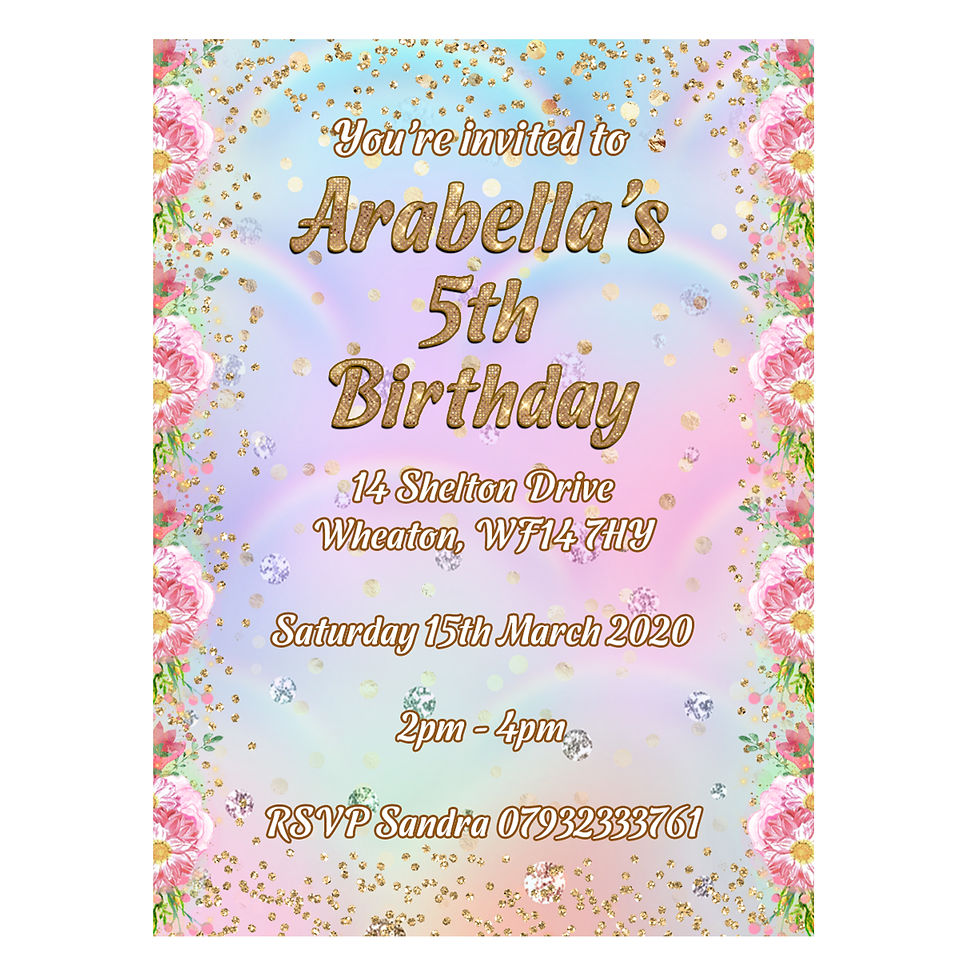 Thumbnail: 1 x Personalised Unicorn Birthday Invitation Lanyard Pass Party