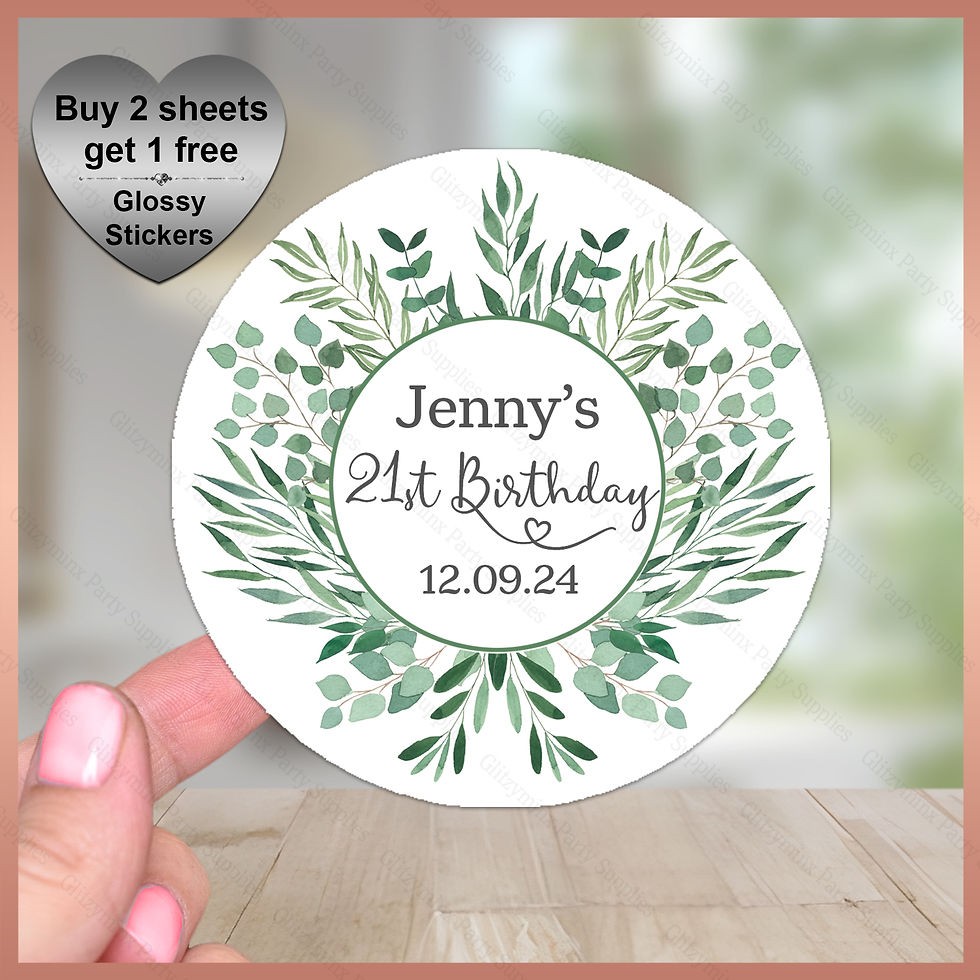 Personalised Boho Stickers - Hen Birthday Baby Shower Party Labels