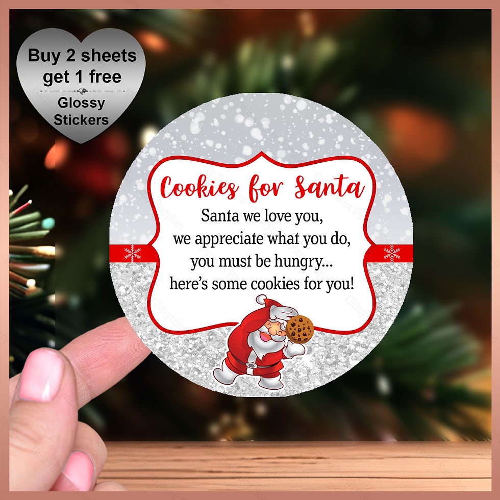 Cookies for santa Stickers - Christmas Poem Labels