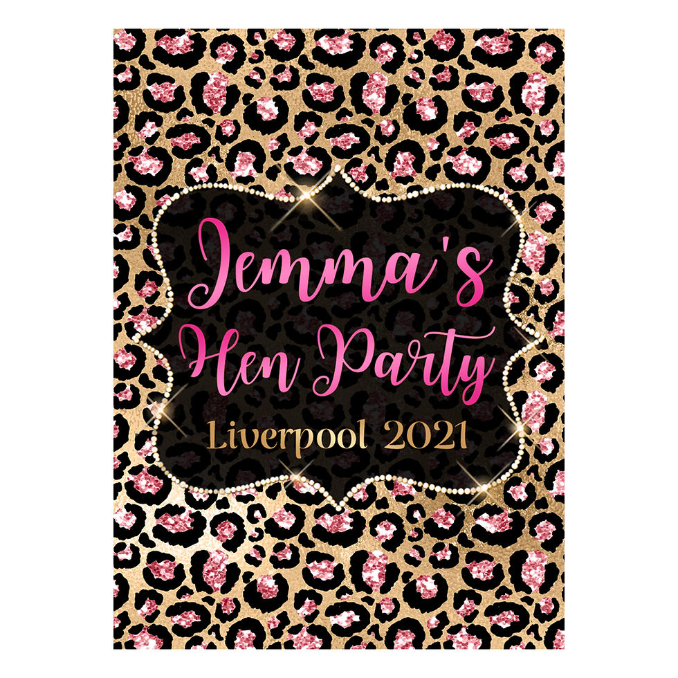 Thumbnail: 1 sheet of Leopard Print Bottle Labels - Champagne or Wine Hen Party Birthday