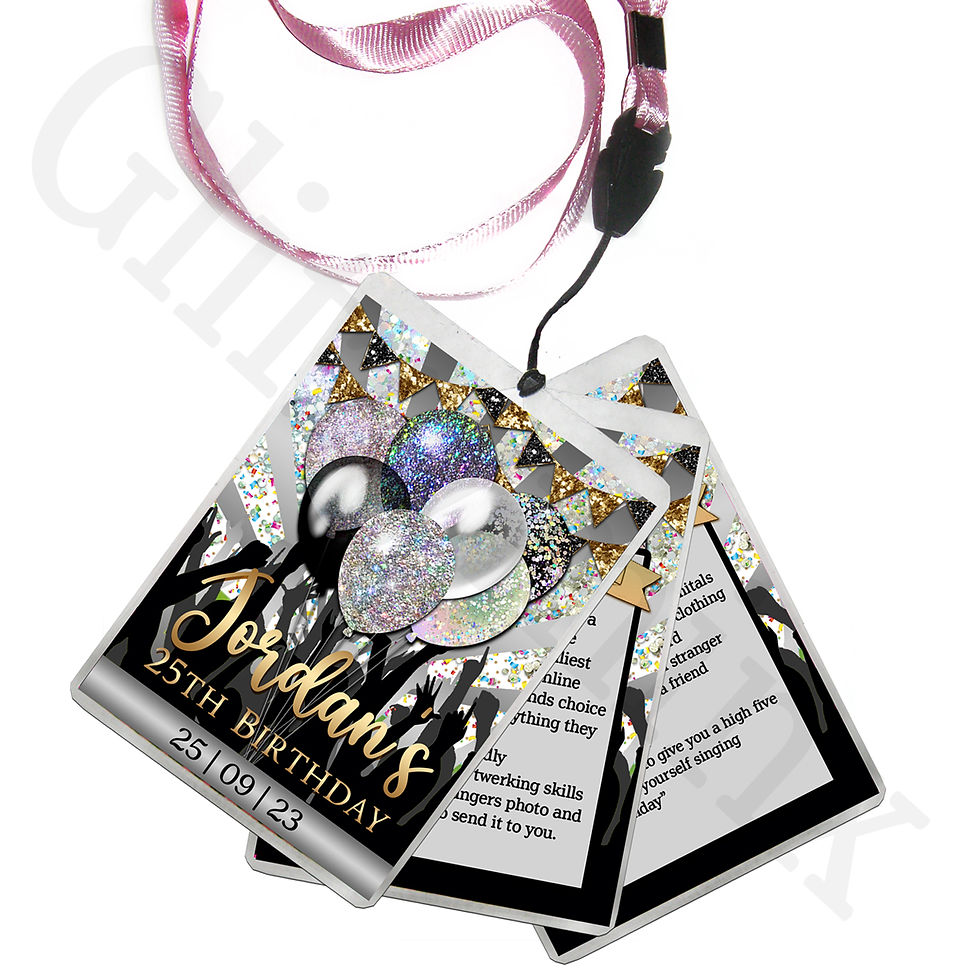 Thumbnail: 1 x Personalised Birthday Festival Lanyard Pass - Balloons