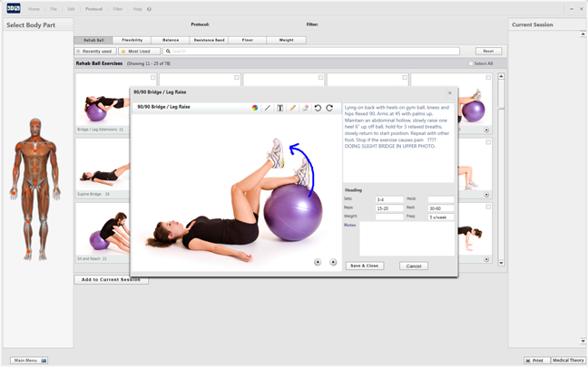 Rehab exercise example