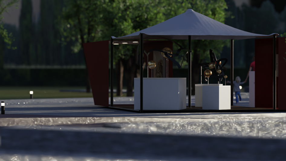 Render Wing Museum en parque