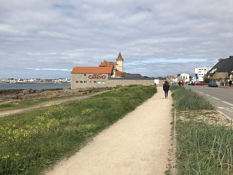 Approaching the site of a former casino on our walk to Quiberon's center.