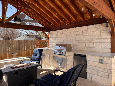 Stone wall and grill view