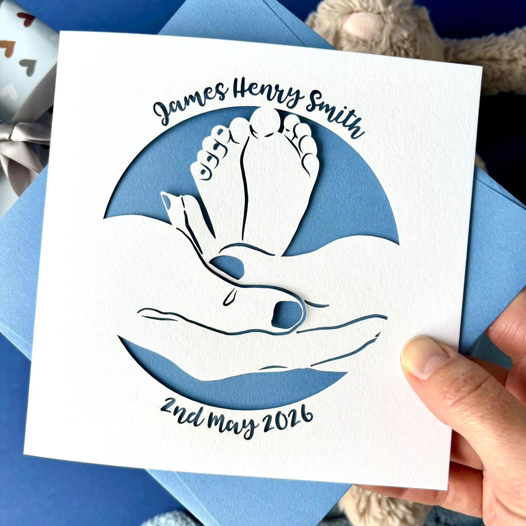 Personalised New Baby Feet Card