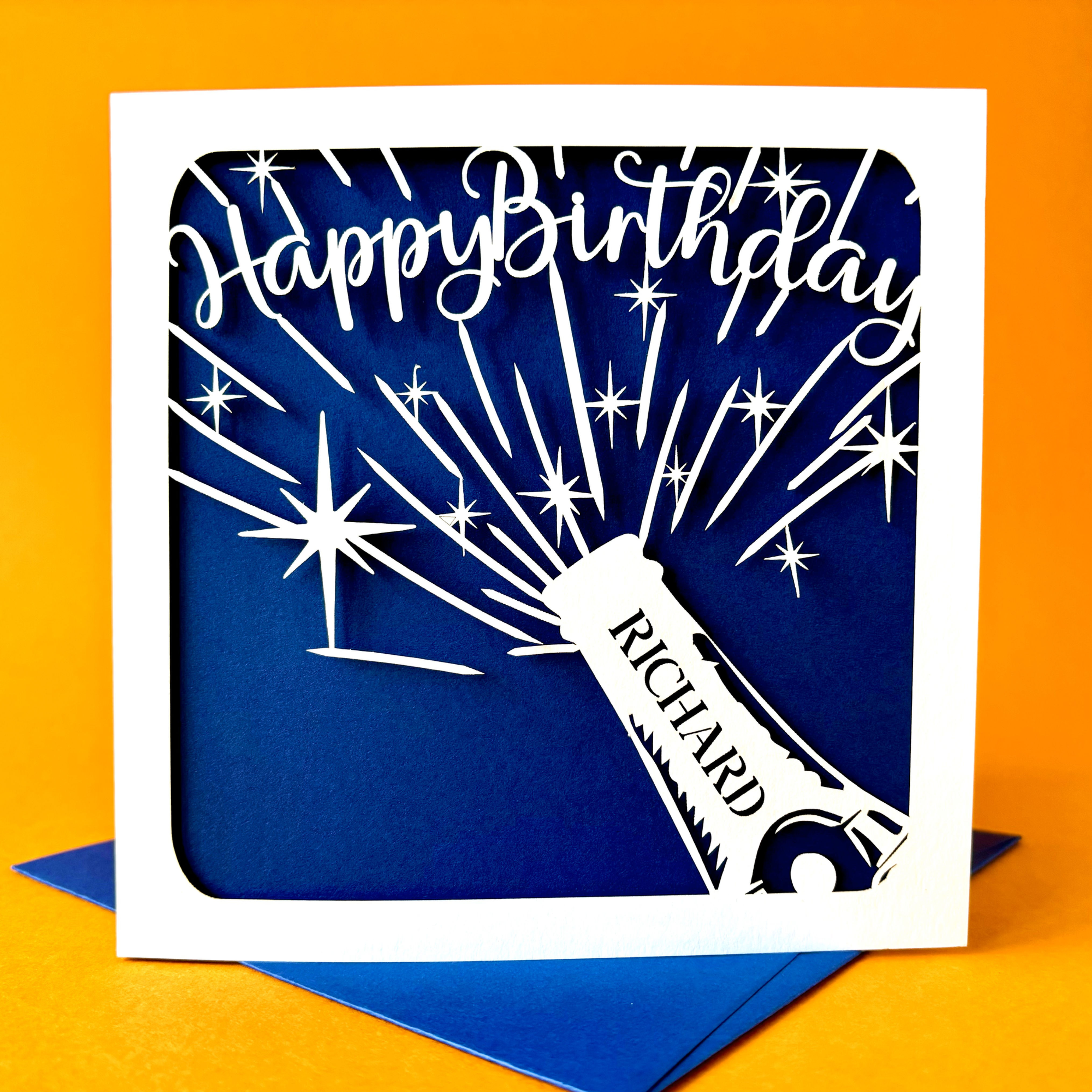 Personalised Champagne Bottle Birthday Card