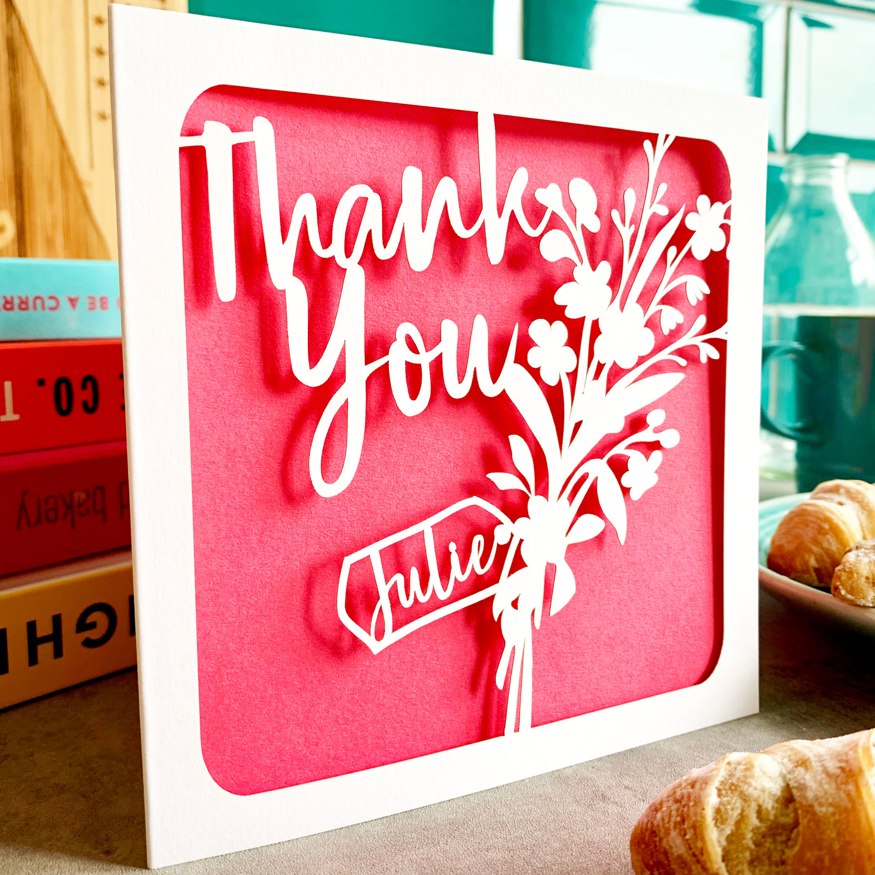 Personalised Thank You Flowers Card