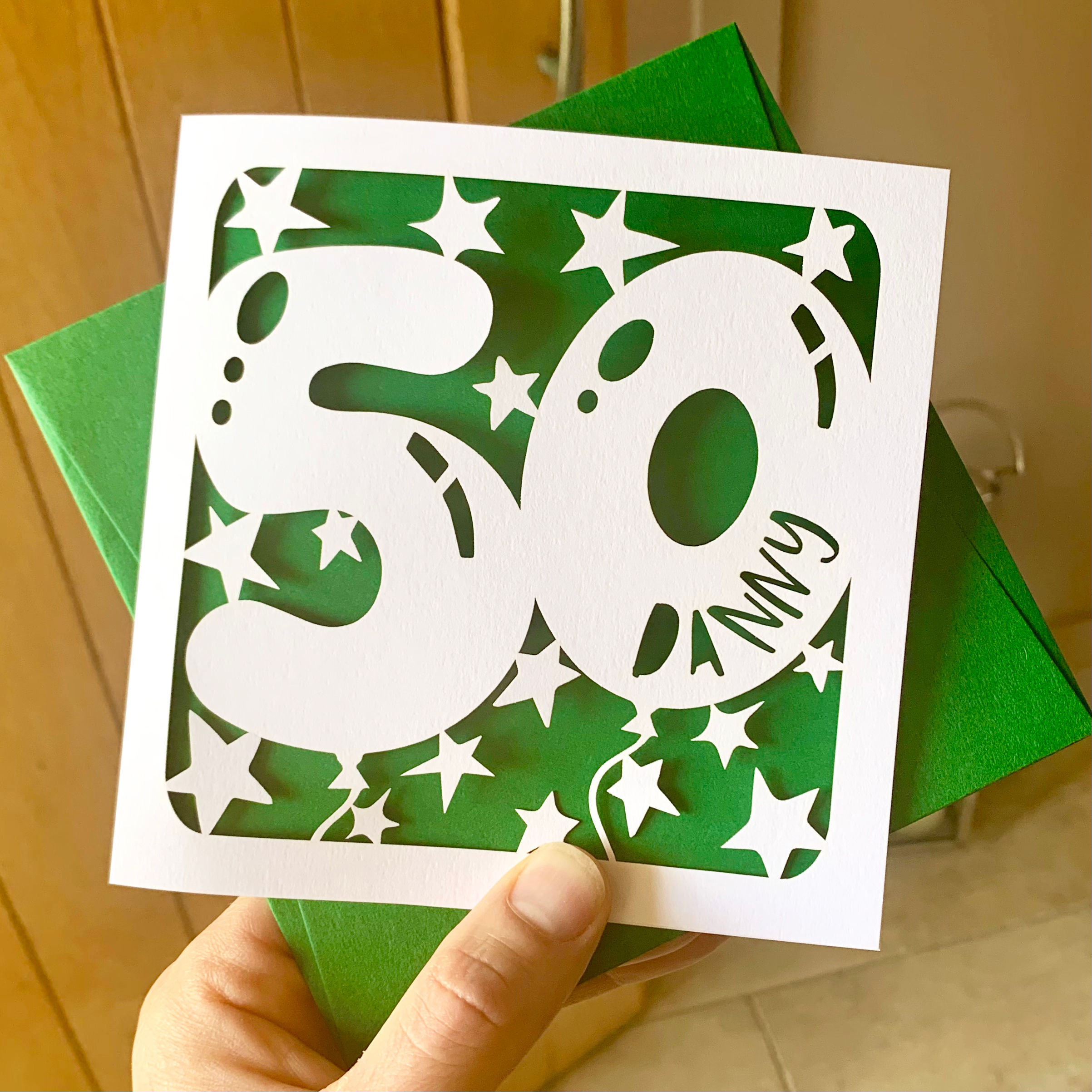 Balloon Personalised 50th Birthday Card