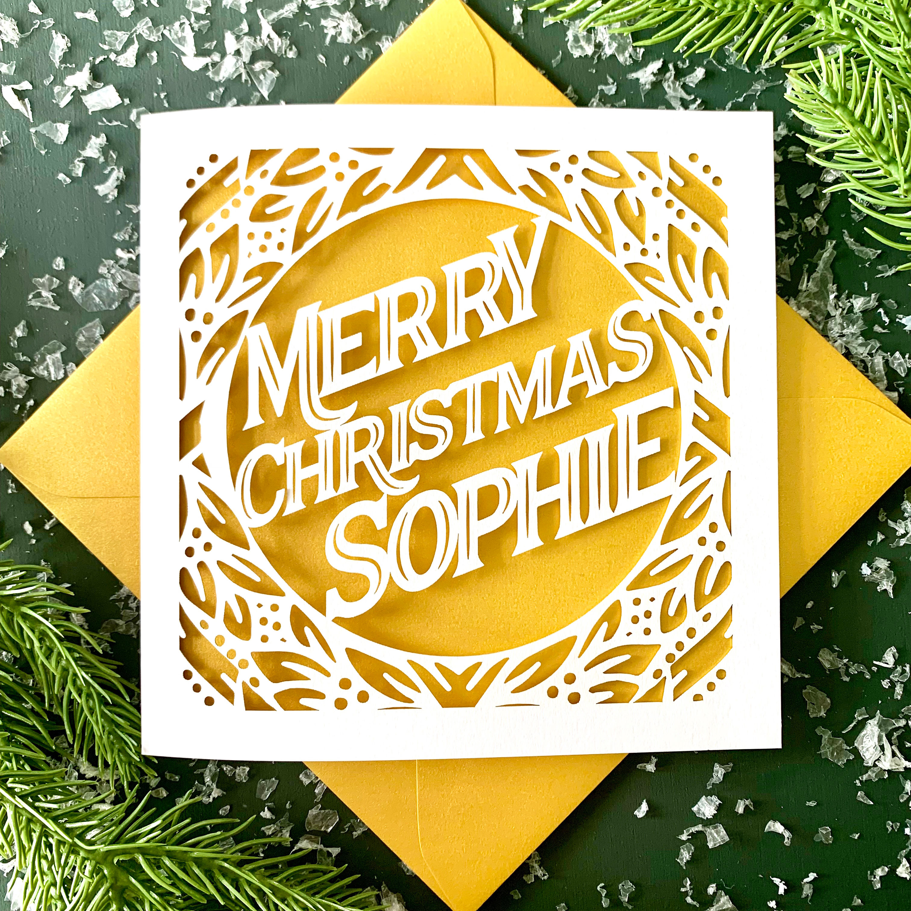 Vintage Papercut Personalised Christmas Card