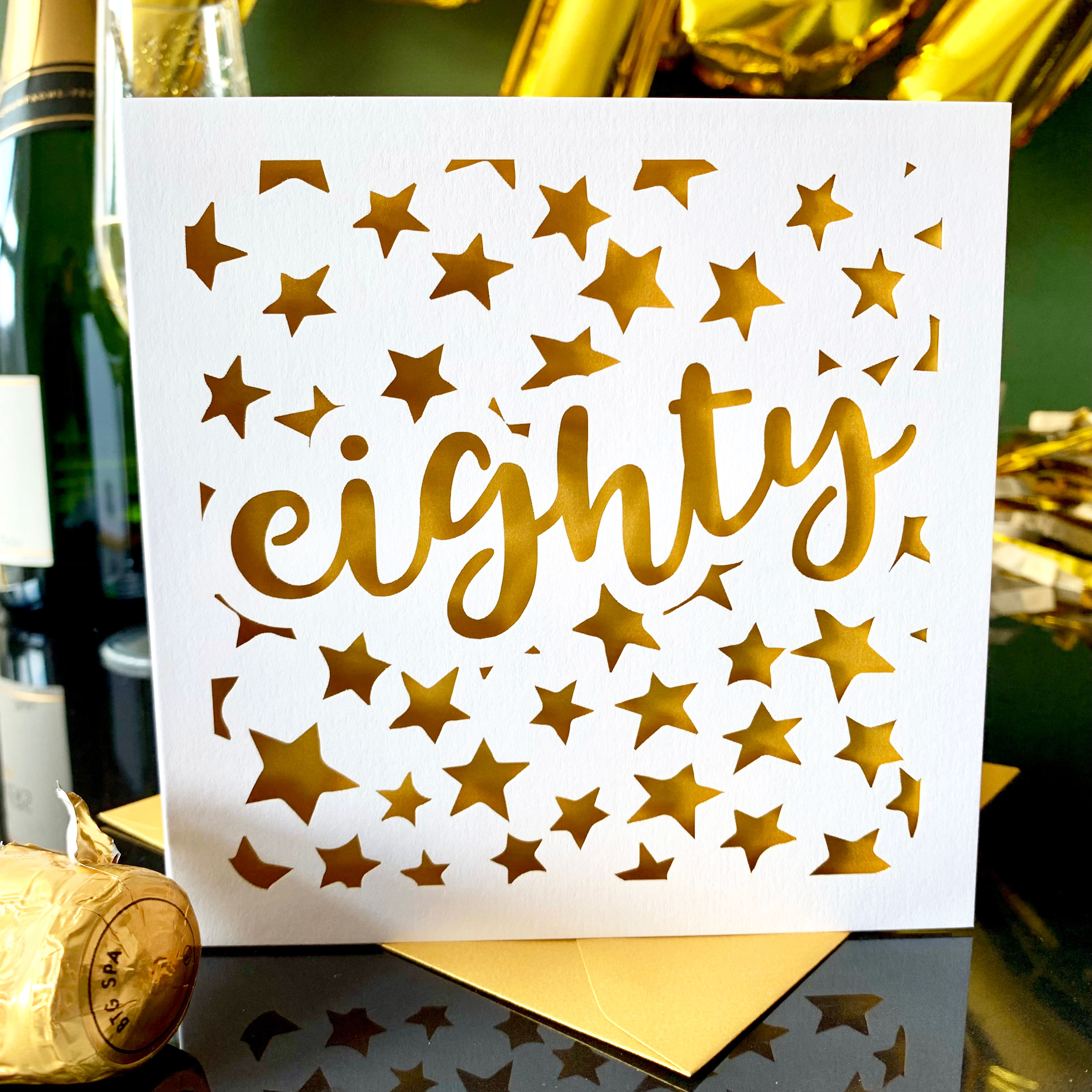 Stars 80th Birthday Card