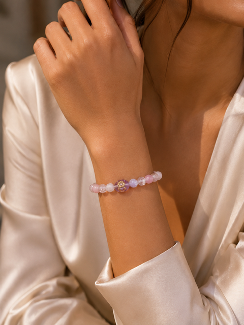 Bracelet perle en verre avec fermoir