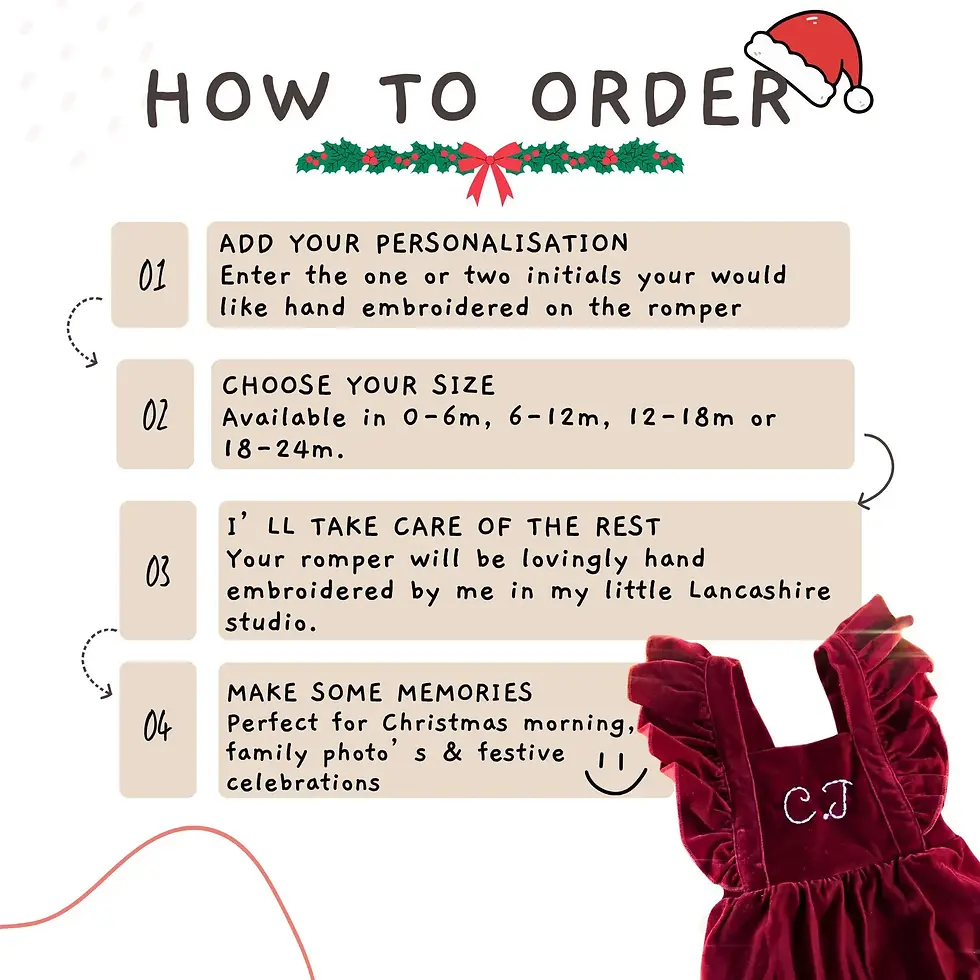 Thumbnail: Personalised Baby Christmas Romper | Red Velvet Baby Girls Christmas Day Outfit 