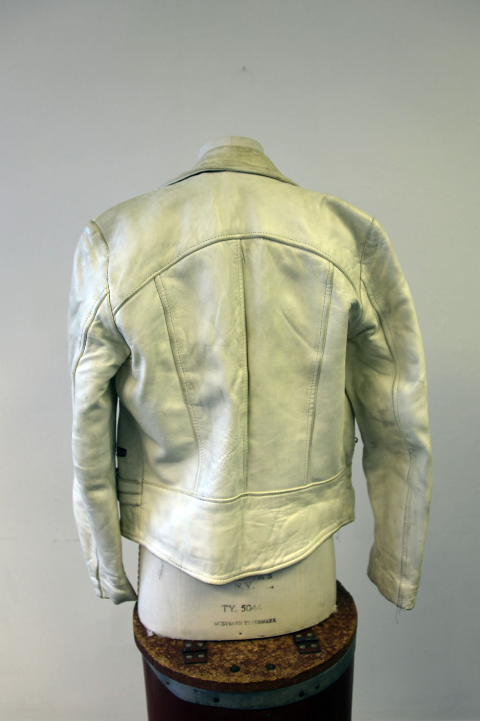 Thumbnail: White Vintage Women's Leather Biker Jacket.