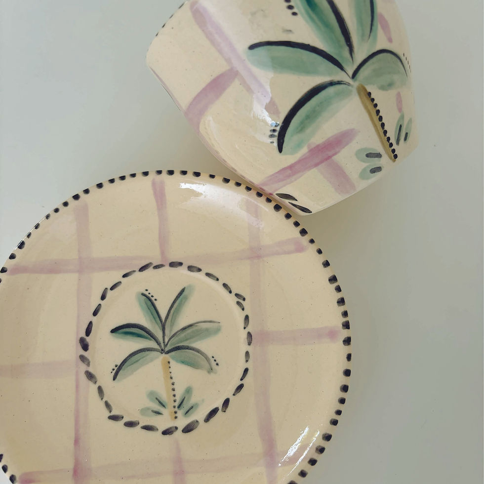 Xicara + pires coqueiro