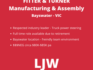 Fitter & Turner - Manufacturing and Assembly - Bayswater VIC