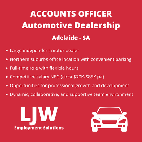 Accounts Officer - Automotive Dealer - Adelaide SA