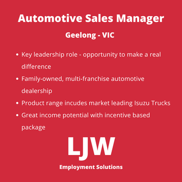 Automotive Sales Manager - Geelong VIC